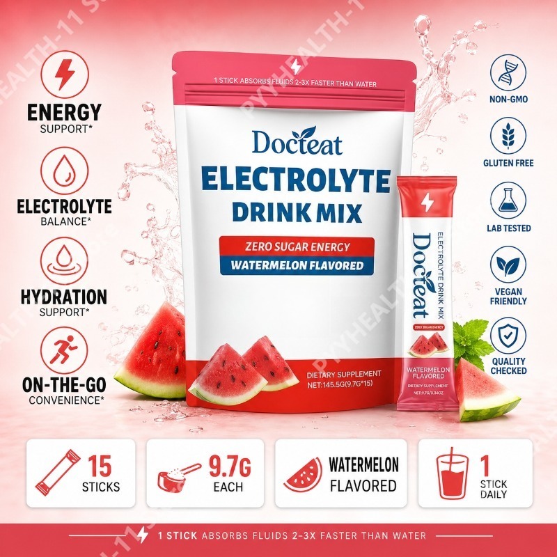 Electrolyte Powder Pack - Karpuz Elektrolit İçecek Tozu Paketleri, Vitaminler,