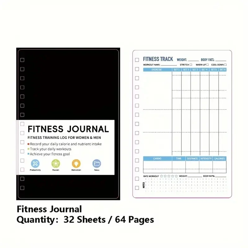 Nutrition Fitness Plan - Spiral Defter Günlük Egzersiz ve Beslenme