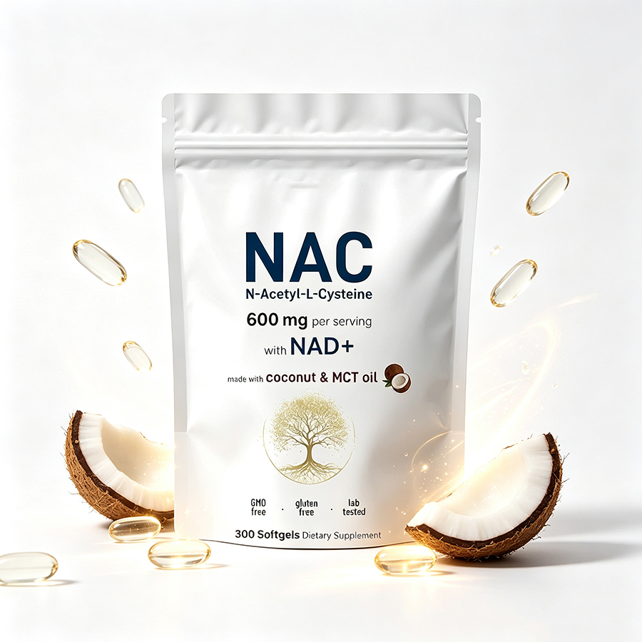 Mct Oil Coconut - NAC 600mg Yumuşak Kapsüller, NAD+ Hindistan